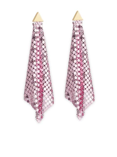Rabanne chainmail drop earrings - Pink