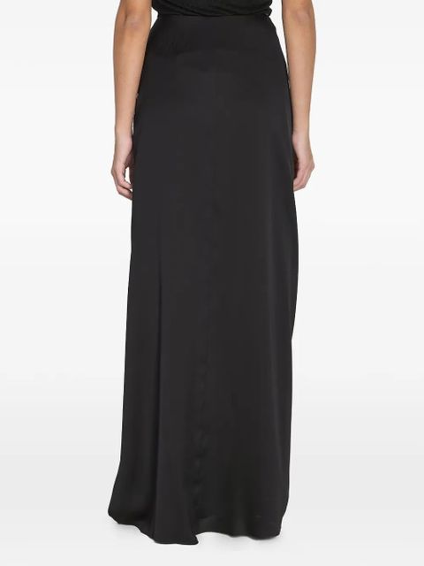Saint Laurent draped bow silk maxi skirt - Black