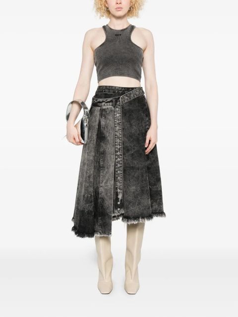 Off-White logo-embroidered crop top - Grey - zdjęcie produktu nr 2