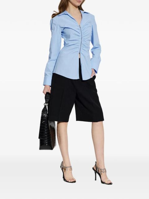 Alexander Wang zip-up ruched-detail shirt - Blue - zdjęcie produktu nr 2