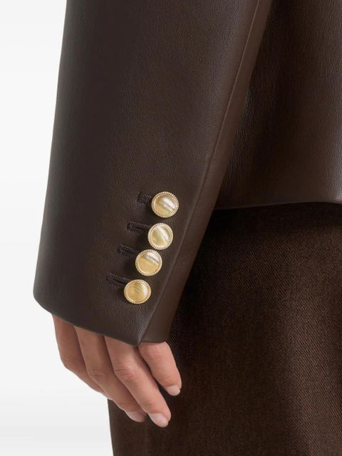 Manière De Voir Ina cinched-waist button blazer - Brown