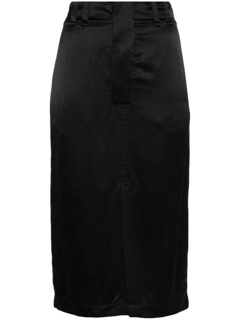 Saint Laurent silk midi skirt - Black - zdjęcie produktu nr 1