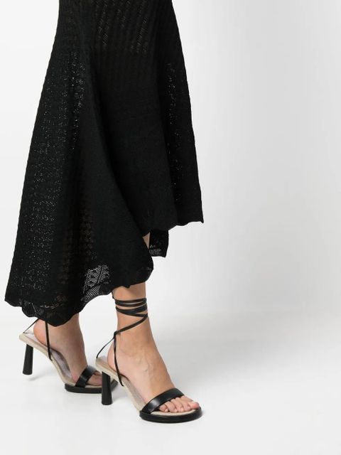 TWINSET open-knit midi dress - Black