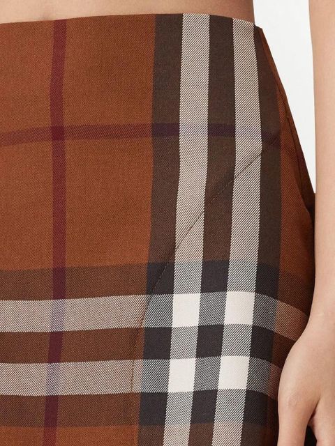Burberry check-print wool-blend skirt - Brown