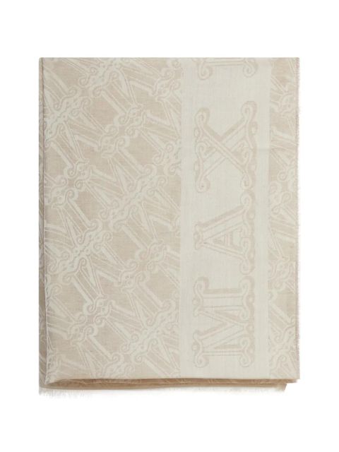 Max Mara jacquard logo scarf - Neutrals - zdjęcie produktu nr 1