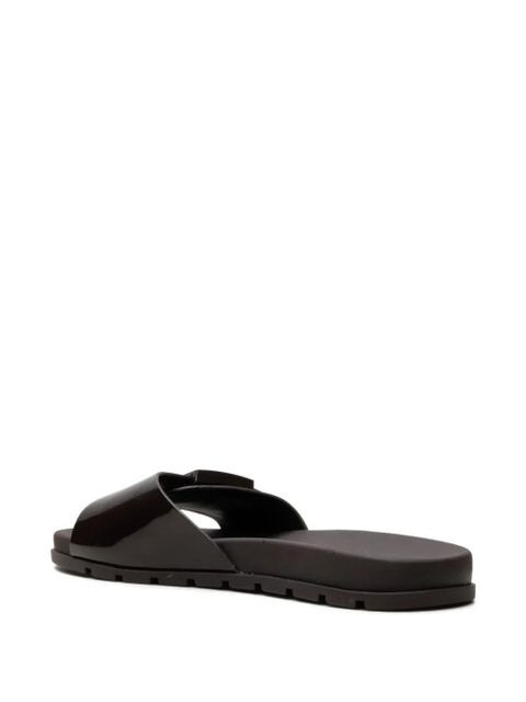 Tory Burch logo-buckle slides - Brown