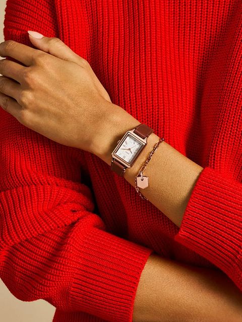 Fossil zegarek i bransoletka kolor złoty ES5377SET