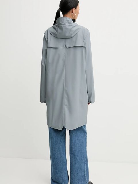 Rains kurtka przeciwdeszczowa 12020 Long Jacket W3 kolor szary przejściowa 12020