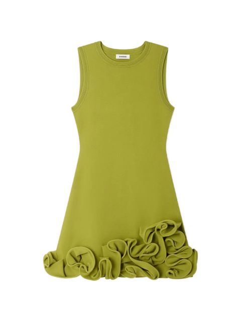 SANDRO ruffled knitted mini dress - Green - zdjęcie produktu nr 1