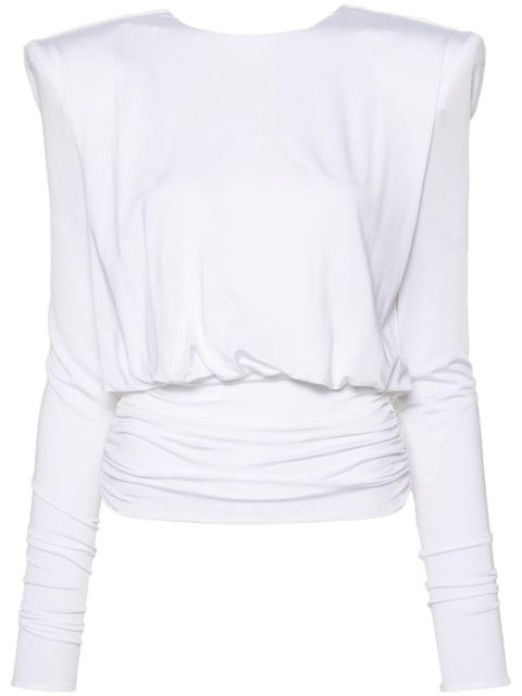 Magda Butrym long-sleeve draped blouse - White
