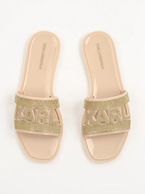 Karl Lagerfeld klapki JELLY III damskie kolor złoty KL80005S