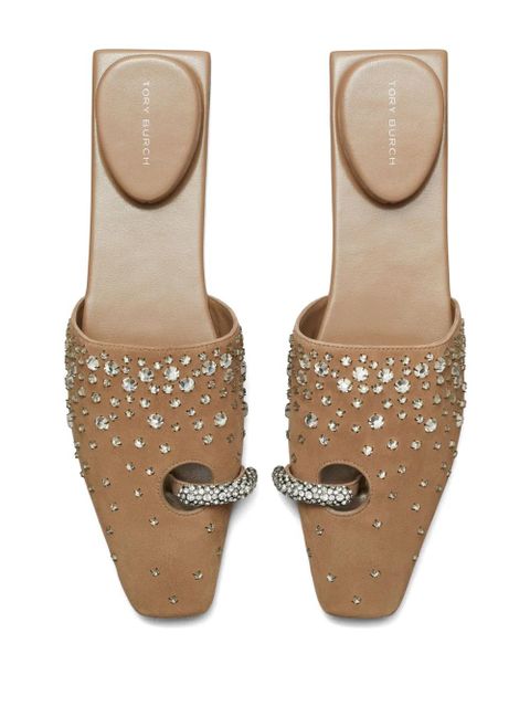 Tory Burch Pierced Crystal mules - Neutrals