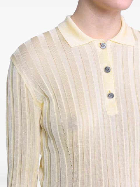 ETRO ribbed polo shirt - Neutrals