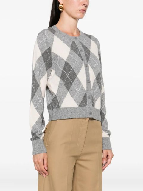 SANDRO argyle-pattern ribbed cardigan - Grey - zdjęcie produktu nr 2
