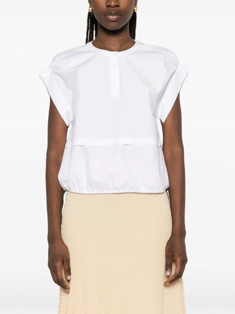 FENDI drawstring-hem blouse - White