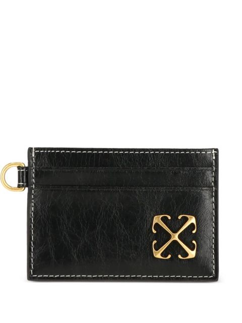Off-White Arrows-plaque topstitched card holder - Black - zdjęcie produktu nr 1