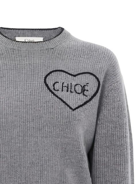 Chloé heart-appliqué sweater - Grey - zdjęcie produktu nr 2