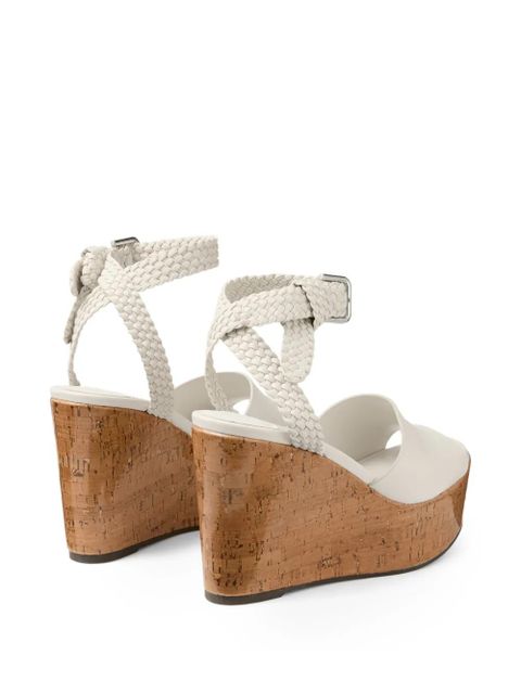 Jimmy Choo Jori braided-ankle platform sandals - White