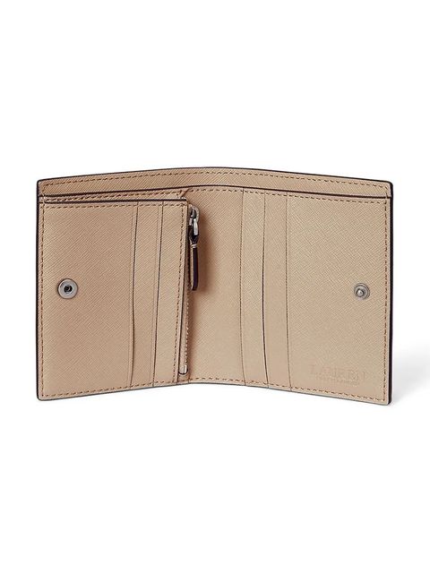 Lauren Ralph Lauren portfel skórzany damski kolor beżowy 432974514