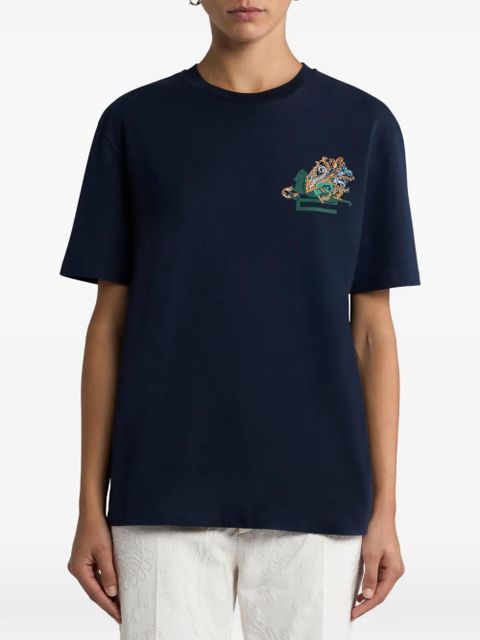 ETRO logo-embroidery T-shirt - Blue - zdjęcie produktu nr 2