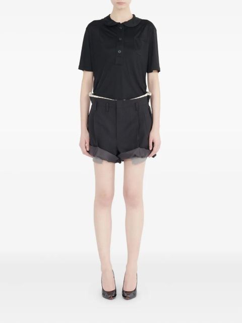 Maison Margiela satin polo shirt - Black