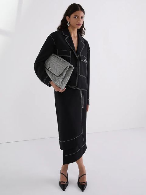 Karl Lagerfeld kurtka jeansowa kolor czarny przejściowa A3W14041