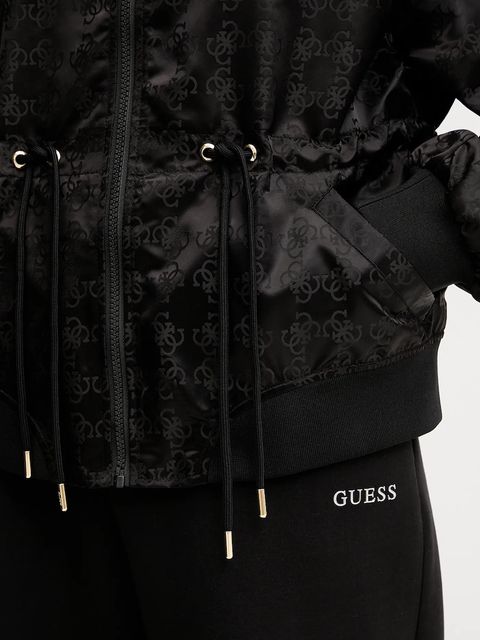 Guess kurtka bomber AOP kolor czarny przejściowa oversize V5YL11 WHFU0