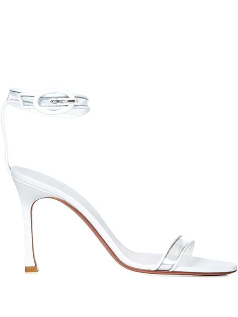 Amina Muaddi 95mm Kim strappy sandals - White - zdjęcie produktu nr 1