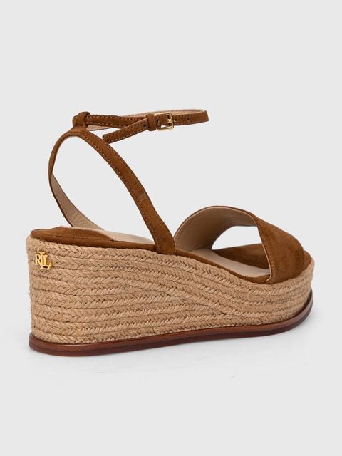 Lauren Ralph Lauren sandały zamszowe Leona kolor brązowy 802920421002