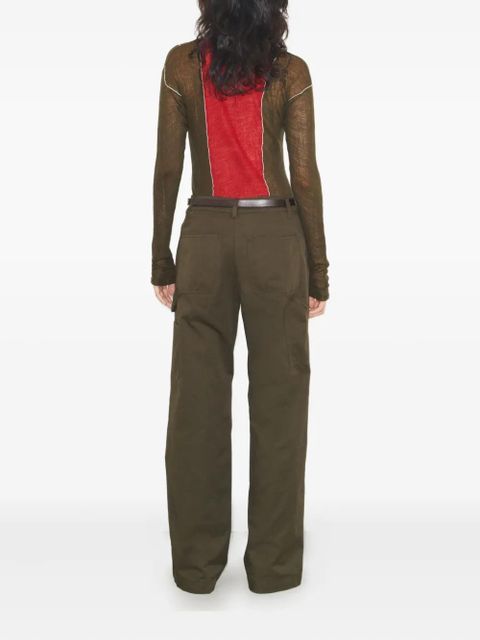 Tory Burch colour-block wool polo shirt - Green