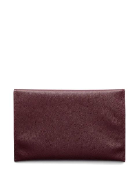Prada leather triangle-logo clutch - Red - zdjęcie produktu nr 2