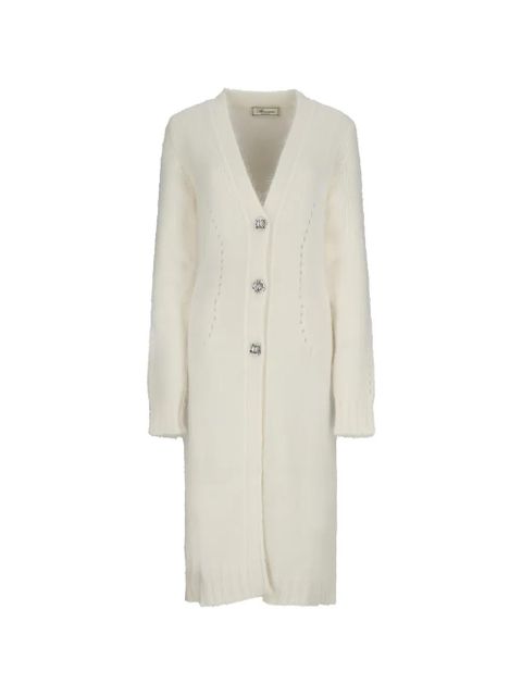 Blumarine single-breasted knitted coat - Neutrals - zdjęcie produktu nr 2