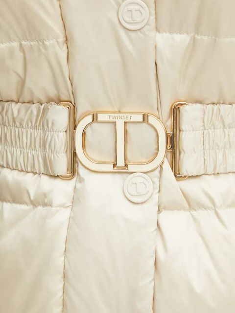 Twinset kurtka puchowa damska kolor beżowy zimowa 242TT2381