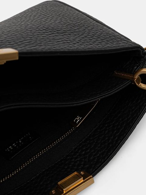 Tommy Hilfiger torebka skórzana kolor czarny AW0AW17661