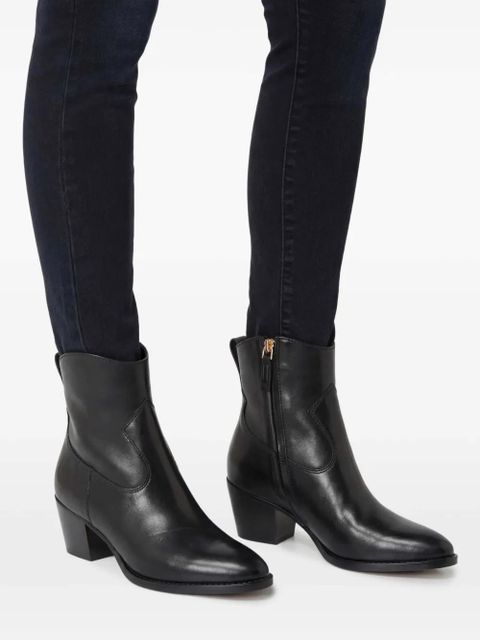 Lauren Ralph Lauren 60mm Harpher leather pointed-toe zip boots - Black