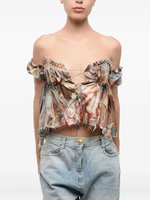 Balmain printed lace-up top - Multicolour - zdjęcie produktu nr 1
