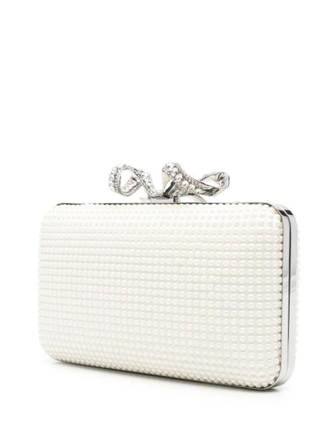 Self-Portrait Pearl Box clutch bag - White