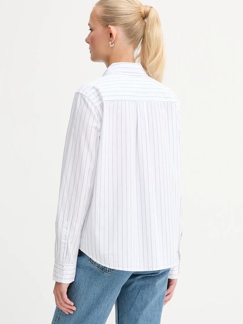 Levi's koszula bawełniana damska kolor biały regular z kołnierzykiem klasycznym 34574