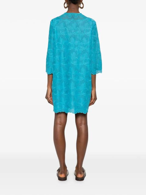 Valentino Garavani laced self-tie mini dress - Blue