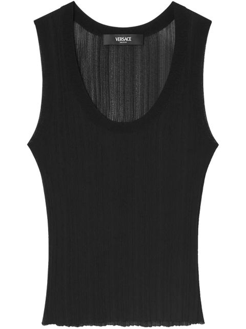 Versace ribbed-knit tank top - Black