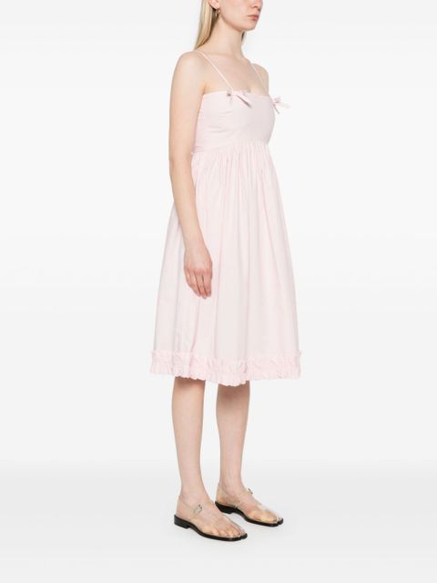GANNI poplin strap midi dress - Pink