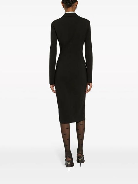 Dolce & Gabbana logo-button single-breasted coat - Black