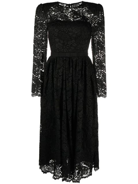 Self-Portrait detachable-belt floral-lace dress - Black - zdjęcie produktu nr 1