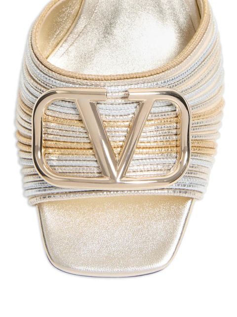 Valentino Garavani logo-plaque sandals - Silver