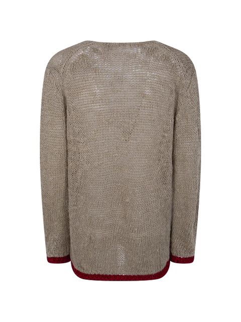 Comme Des Garçons contrast-trim sweater - Neutrals - zdjęcie produktu nr 2
