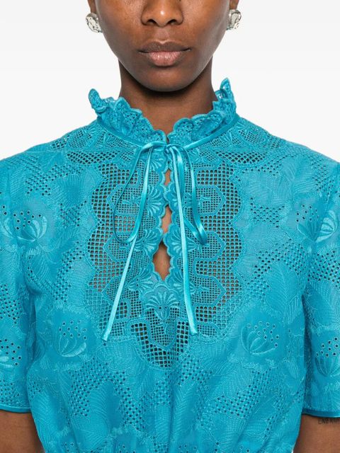 Valentino Garavani laced maxi dress - Blue