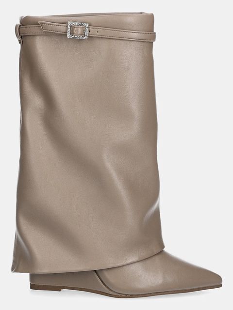 Steve Madden botki Shocker damskie kolor beżowy na koturnie 11002871 - zdjęcie produktu nr 2