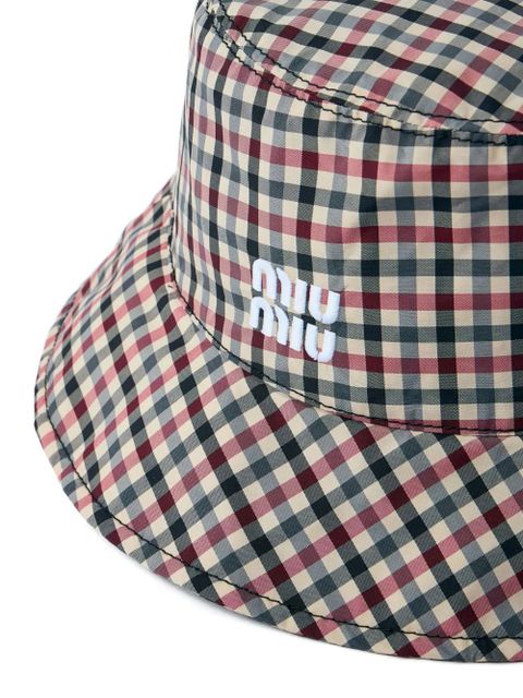 Miu Miu Vichy bucket hat - Brown