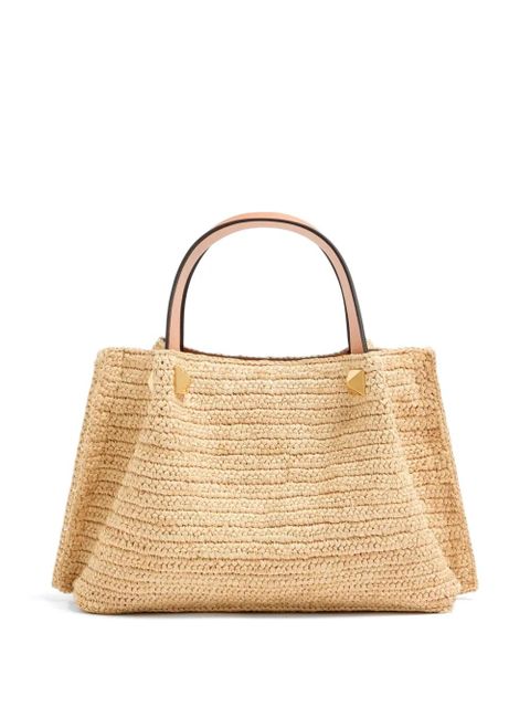 Valentino Garavani logo-detail raffia tote bag - Neutrals - zdjęcie produktu nr 2