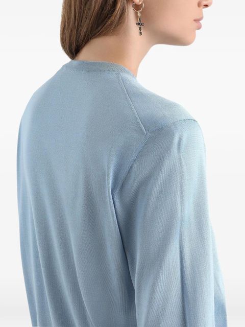 Dolce & Gabbana floral-appliqué cardigan - Blue